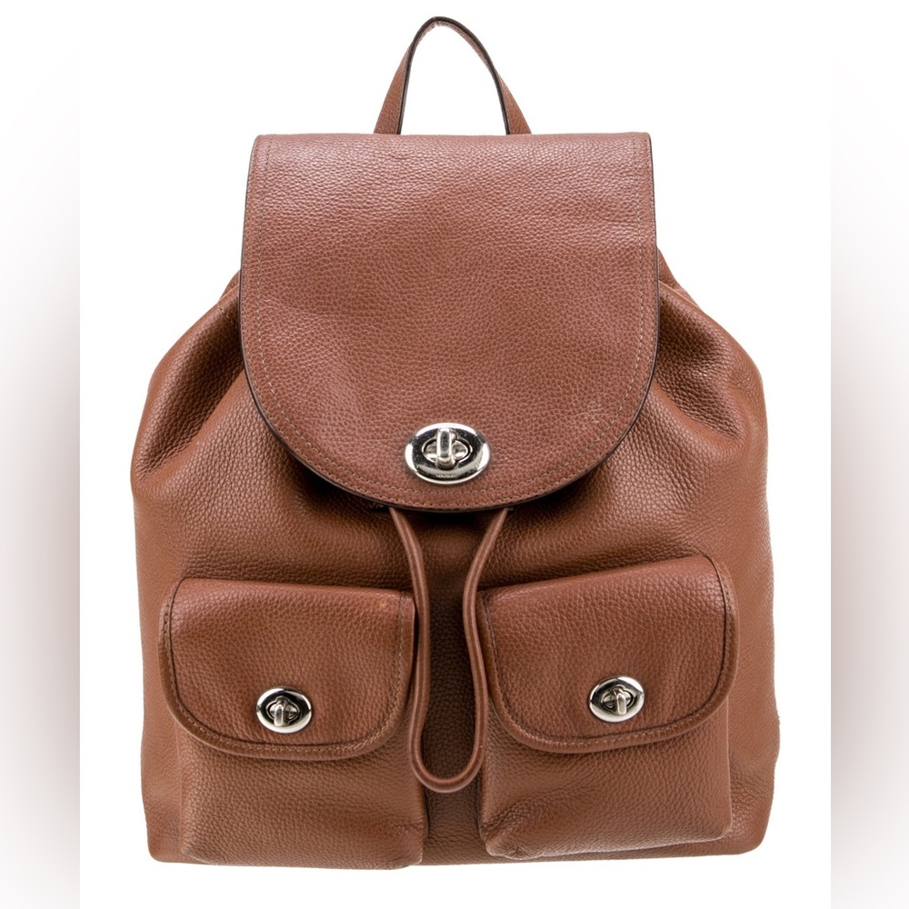 Coach Brown Leather Backpack - Picture 1 of 6